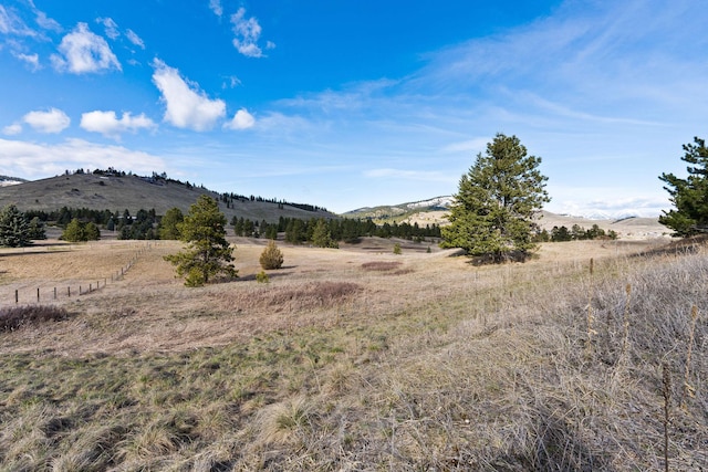 view of mountain feature featuring a rural view