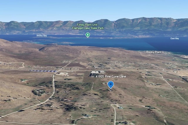 aerial view with a mountain view