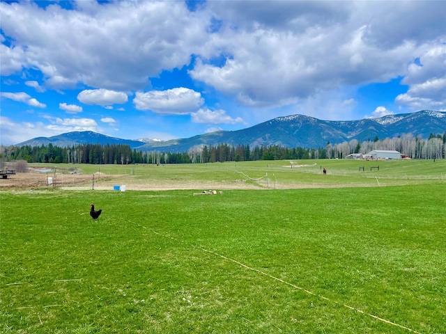 view of mountain feature featuring a rural view