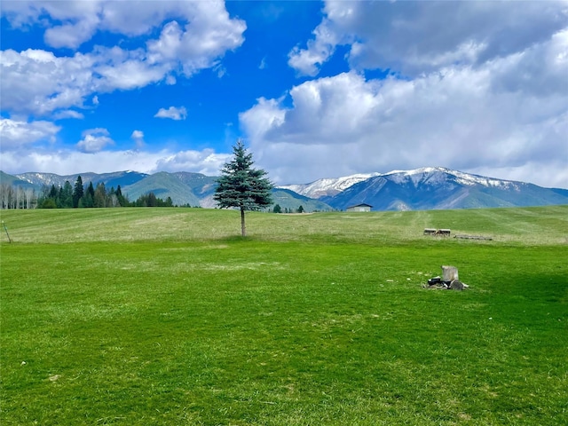 mountain view with a rural view