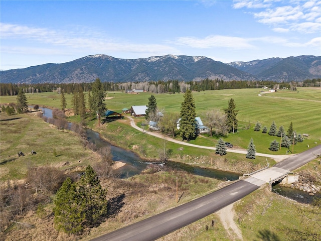 mountain view with a rural view