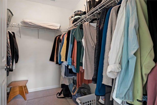 view of walk in closet
