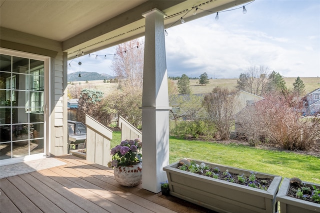 deck with a yard