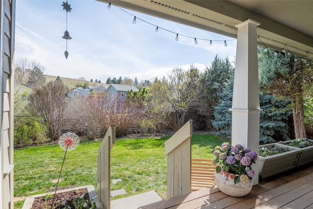 exterior space with a yard