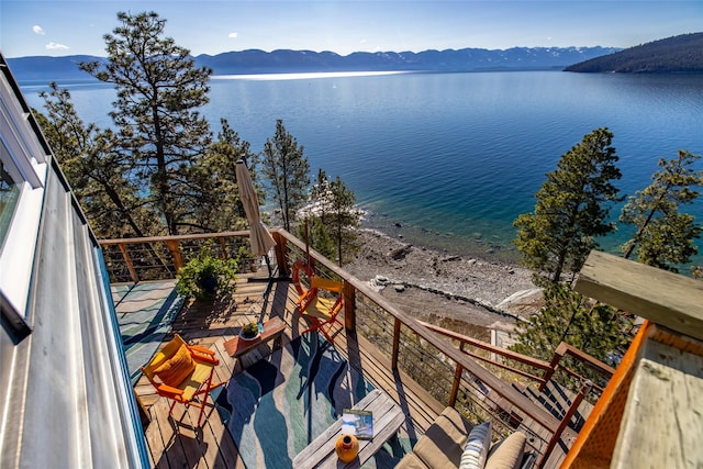property view of water featuring a mountain view