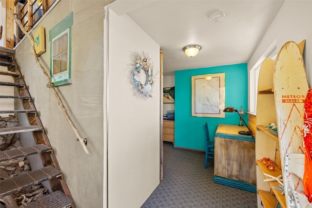 corridor with carpet floors