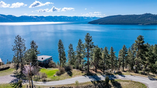 view of water feature with a mountain view