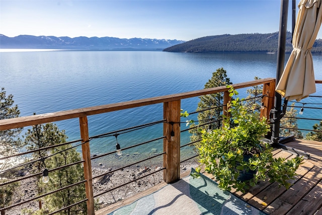view of water feature with a mountain view