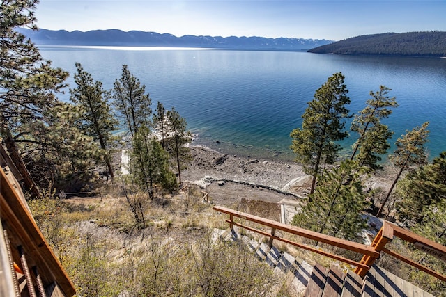 property view of water featuring a mountain view