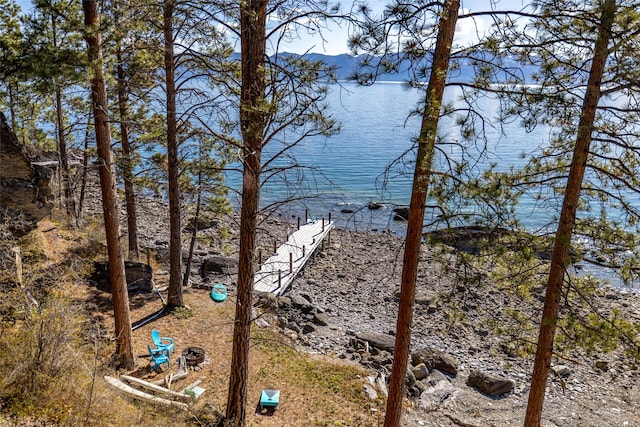 property view of water featuring a mountain view