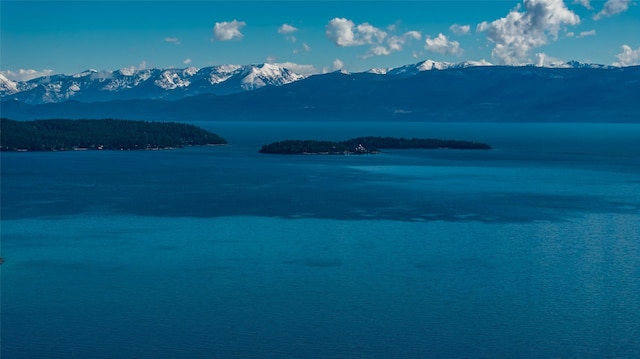 view of water feature with a mountain view