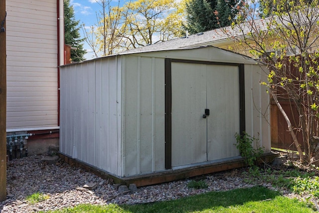 view of shed