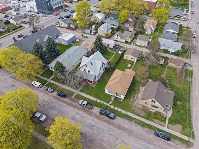 aerial view with a residential view