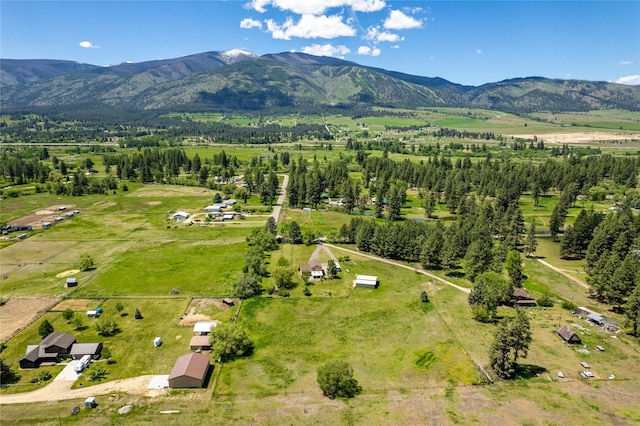 19720 Leo Hansen Rd, Florence, MT 59833 - drone / aerial view with a mountain view and a rural view