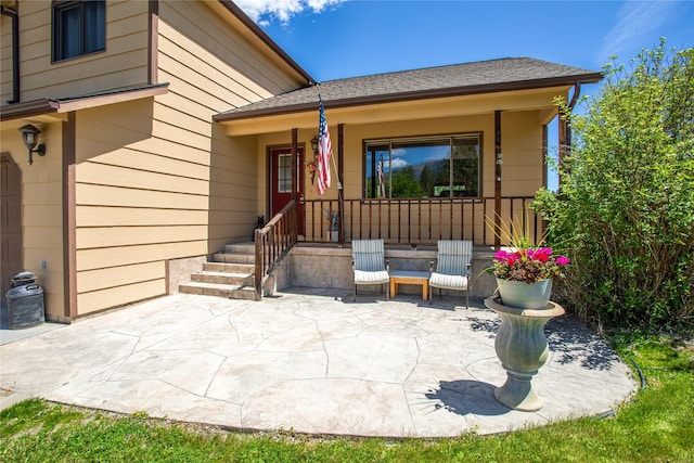 19720 Leo Hansen Rd, Florence, MT 59833 - doorway to property with a patio area