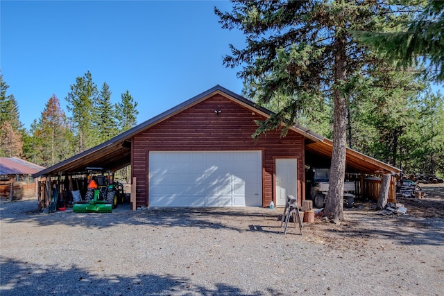 garage with a detached garage