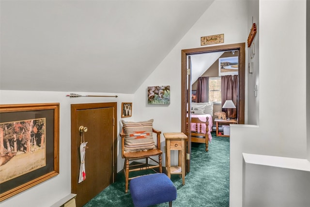 17 S Main St, Neihart, MT 59465 - sitting room featuring carpet floors and lofted ceiling