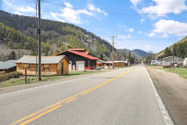 17 S Main St, Neihart, MT 59465 - view of street with a mountain view and a forest view