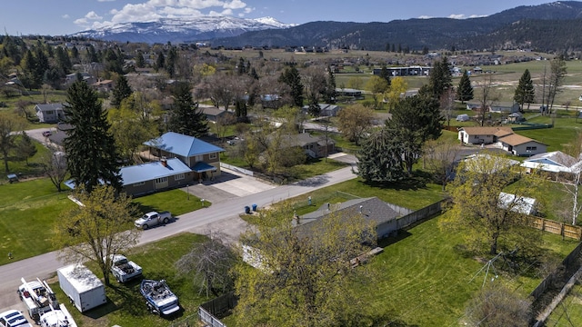 aerial view with a mountain view