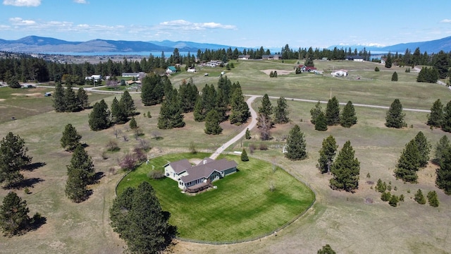 34051 Ridge Rd, Polson, MT 59860 - drone / aerial view with a mountain view and a rural view