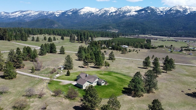 34051 Ridge Rd, Polson, MT 59860 - birds eye view of property with a mountain view and a rural view