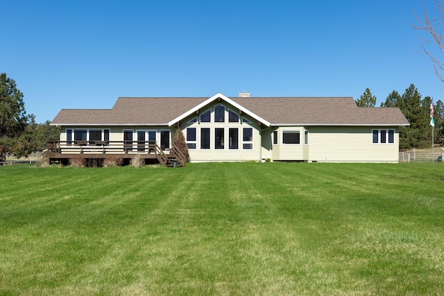 34051 Ridge Rd, Polson, MT 59860 - rear view of house with a yard and a deck