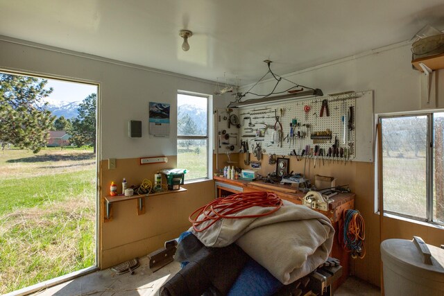 34051 Ridge Rd, Polson, MT 59860 - interior space featuring a healthy amount of sunlight and a workshop area
