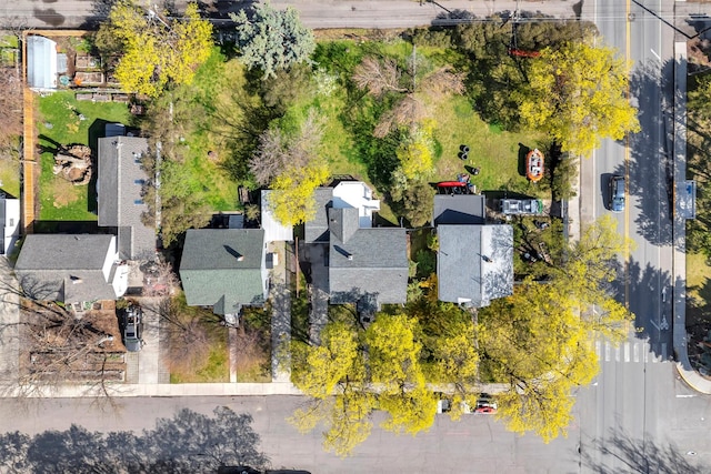 aerial view with a residential view