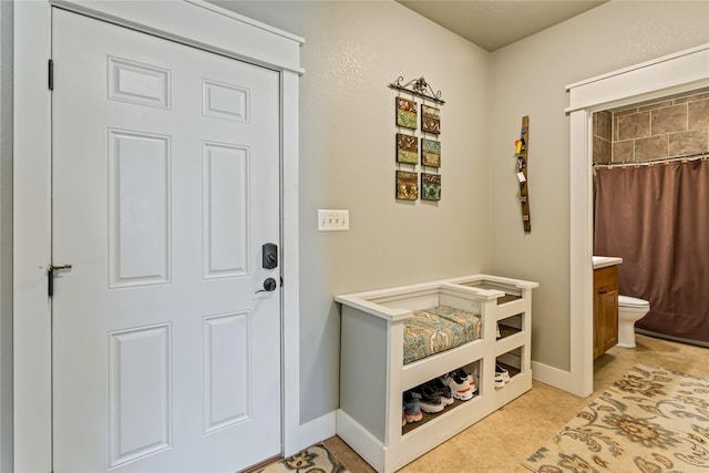 mudroom with baseboards
