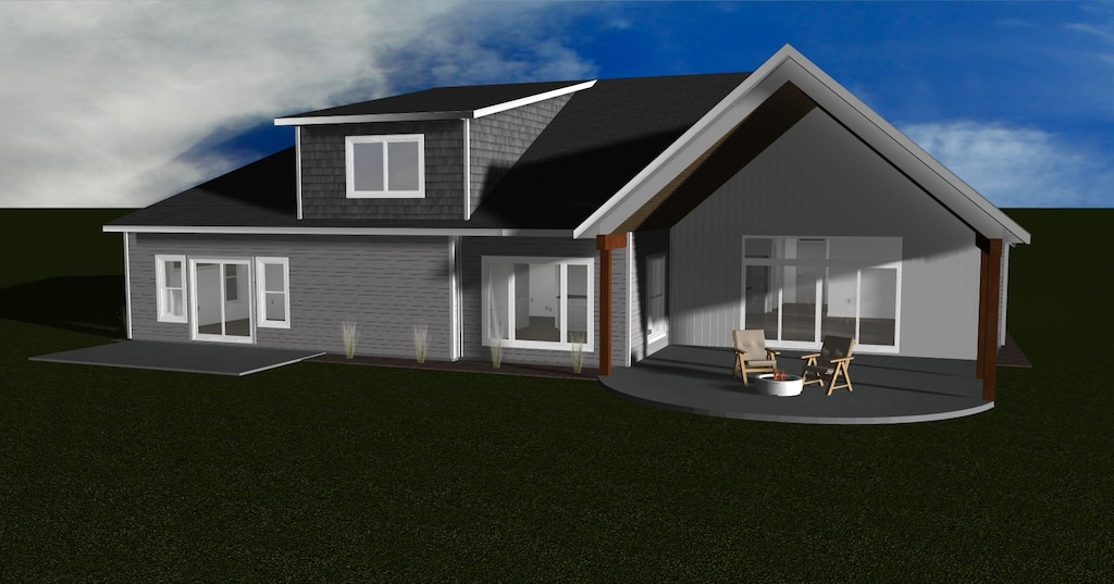 1066 Lake Pointe Dr, Bigfork, MT 59911 - rear view of property featuring a patio and a yard
