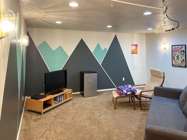 329 35th Ave NE, Great Falls, MT 59404 - carpeted living area featuring recessed lighting and a textured ceiling