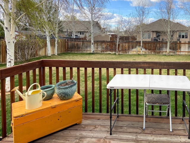 329 35th Ave NE, Great Falls, MT 59404 - wooden deck with a fenced backyard and a residential view