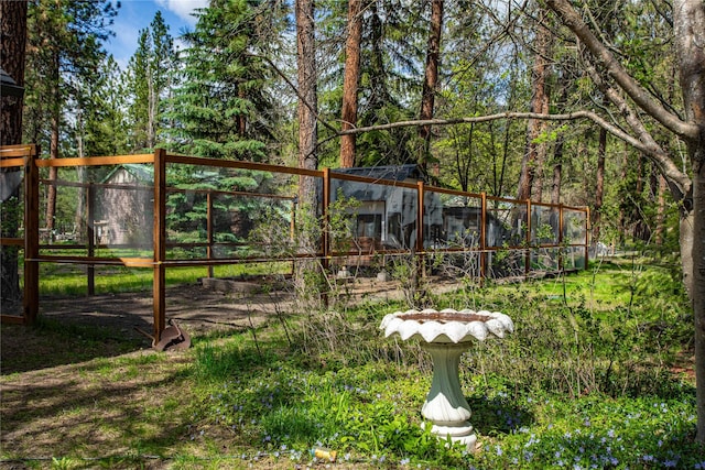 view of yard with fence