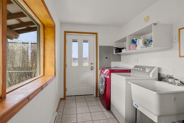 290 Browns Meadow Rd, Kila, MT 59920 - laundry room with a sink, laundry area, independent washer and dryer, and a wealth of natural light