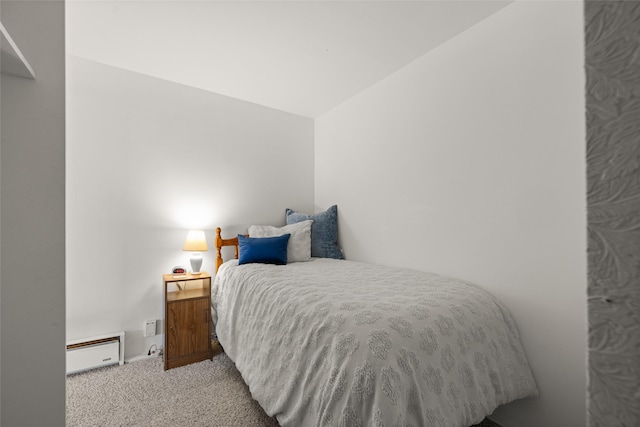 290 Browns Meadow Rd, Kila, MT 59920 - carpeted bedroom featuring a baseboard radiator and vaulted ceiling