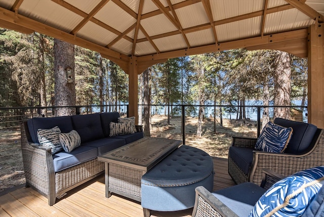 560 Mcgregor Ln, Marion, MT 59925 - deck with an outdoor hangout area, a gazebo, and fence