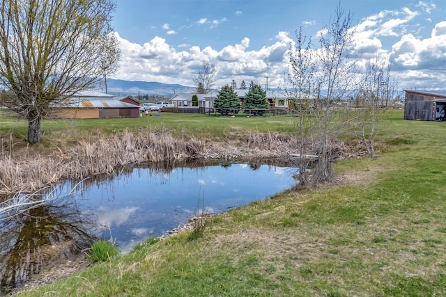 property view of water featuring a mountain view