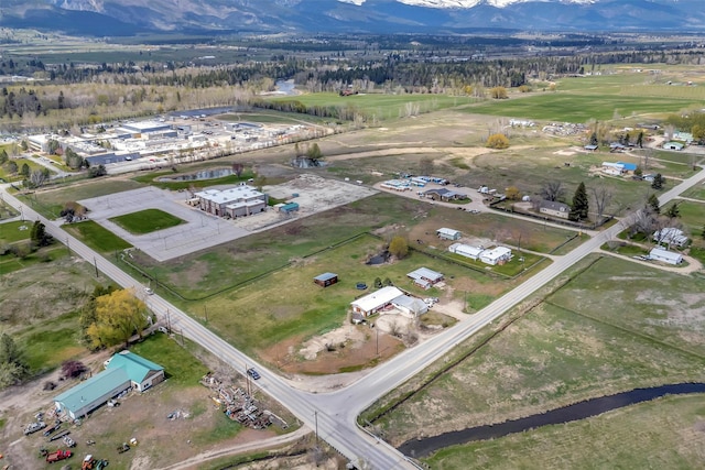 drone / aerial view with a mountain view