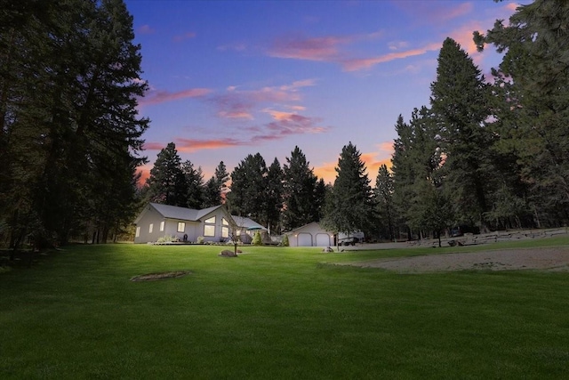 261 Green Briar Trl, Eureka, MT 59917 - view of yard with an outdoor structure and a garage