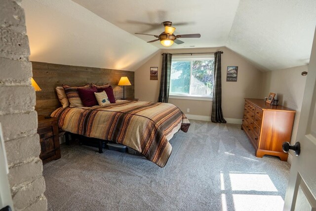 617 N 5th St, Hamilton, MT 59840 - bedroom with light carpet, lofted ceiling, and a ceiling fan