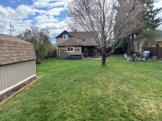 view of yard with fence