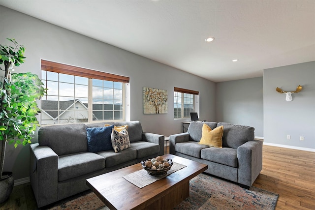 825 Crestmont Way, Missoula, MT 59803 - living room with wood finished floors, baseboards, and recessed lighting