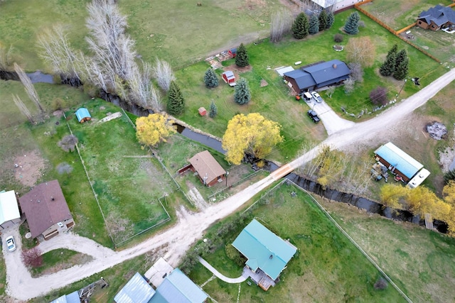 aerial view with a rural view