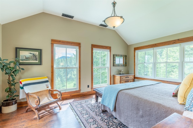 6710 Farm To Market Rd, Whitefish, MT 59937 - bedroom with lofted ceiling and wood finished floors