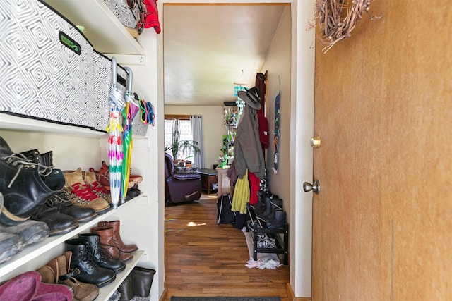 interior space featuring wood finished floors