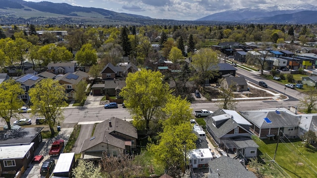 aerial view with a residential view and a mountain view
