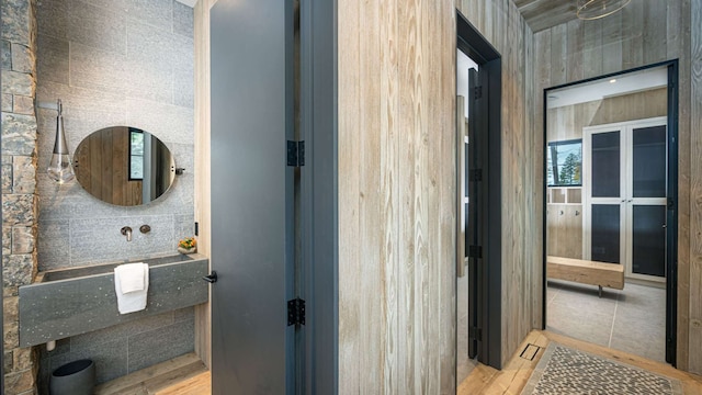 bathroom featuring tile patterned flooring
