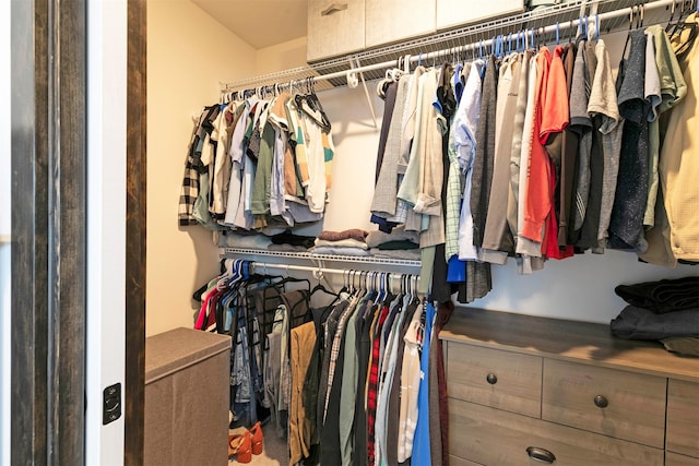 view of walk in closet