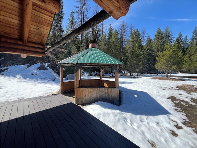 557 Crows Nest Main St, Haugan, MT 59842 - snow covered deck with a gazebo