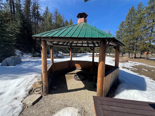 557 Crows Nest Main St, Haugan, MT 59842 - snow covered patio with a gazebo